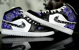 Jordan 1 mid purple bandana