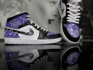 Jordan 1 mid purple bandana