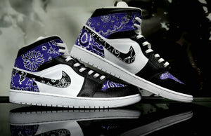 Jordan 1 mid purple bandana